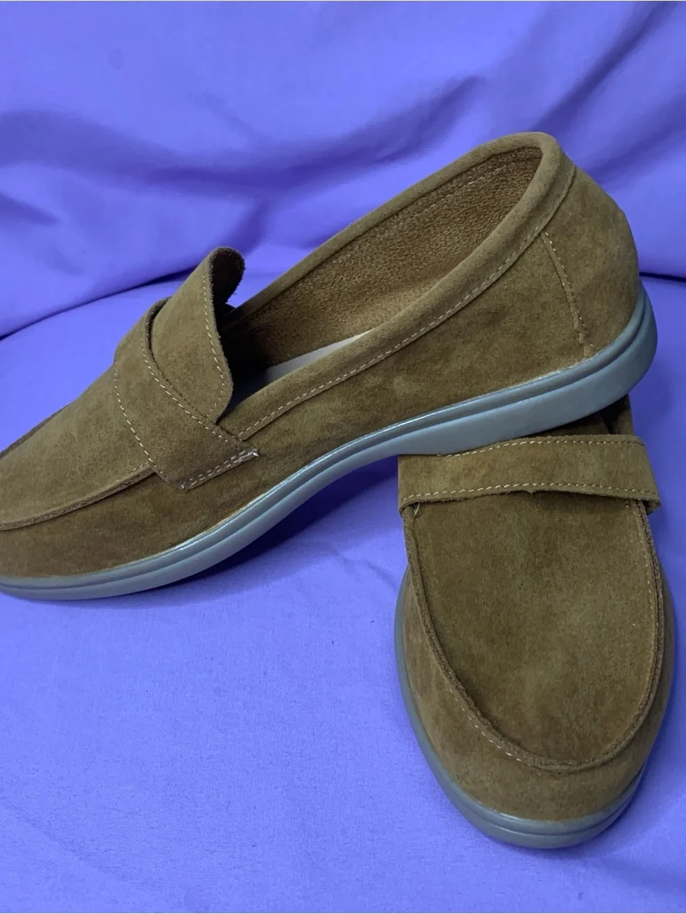 Women’s 9 (40) Suede Penny Loafers in Brown - Classic Slip-On Dress Shoes NWOT